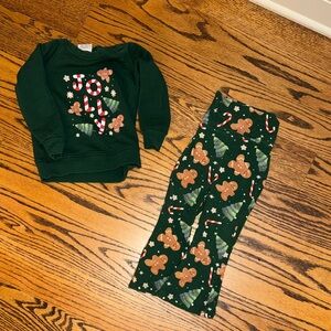 Bums and roses jolly gingerbread bell bottoms and sweatshirt set  bake it happen